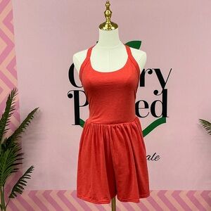 HALARA Red Scoop-Neck Sleeveless Romper